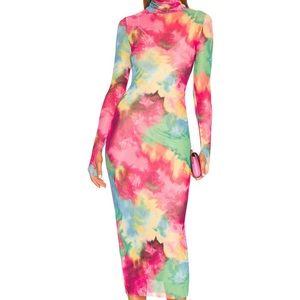 Sheer mesh colorful dress,comes with slip lining with adjustable shoulder straps